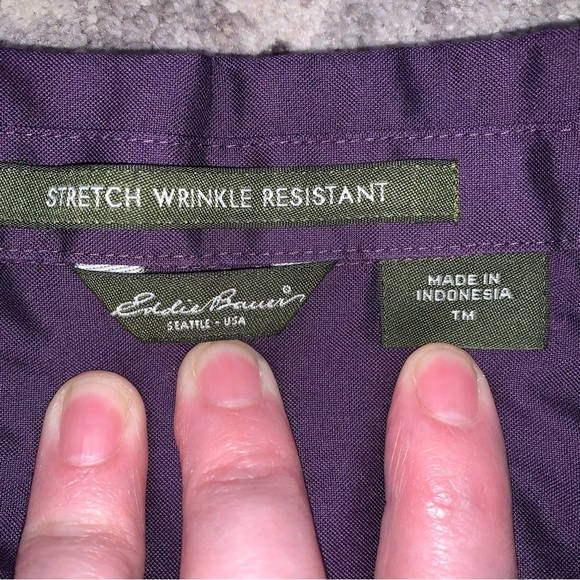 Eddie Bauer Purple Button Down Shirt, Tall Medium - Picture 2 of 4